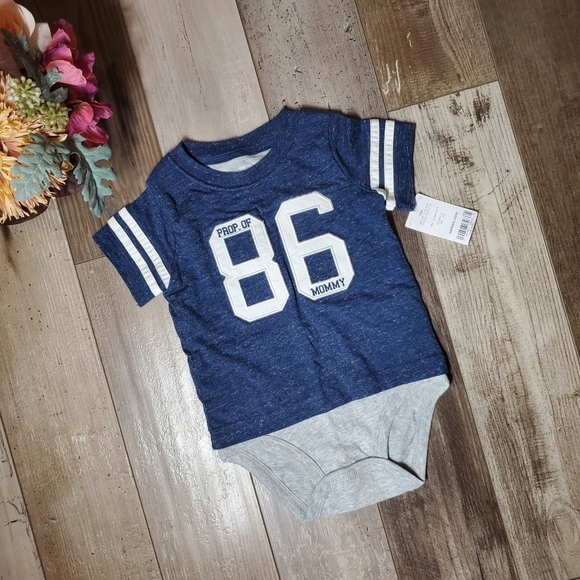 NWT Carter's Navy Blue Sports Shirt Size 12m Baby Toddler Onesie Bodysuit - Picture 8 of 9